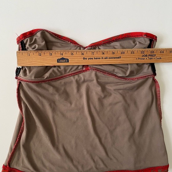 Massimo Womens Tankini Swimwear Strapless Tiger Striped Brown Red Size S - Picture 7 of 13